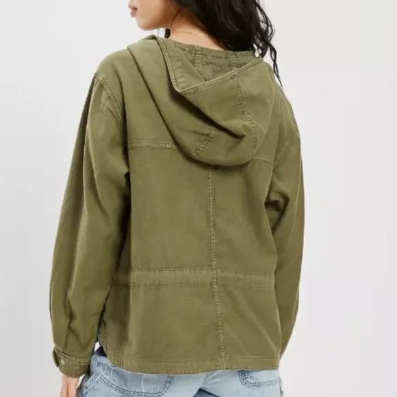 AE Cotton Popover Jacket | Olive | Small - Picture 3 of 6